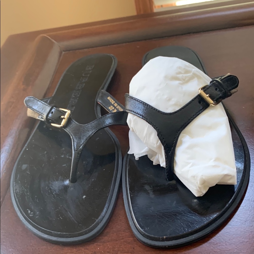 Black Leather Women's Sandals